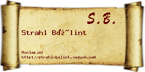 Strahl Bálint névjegykártya